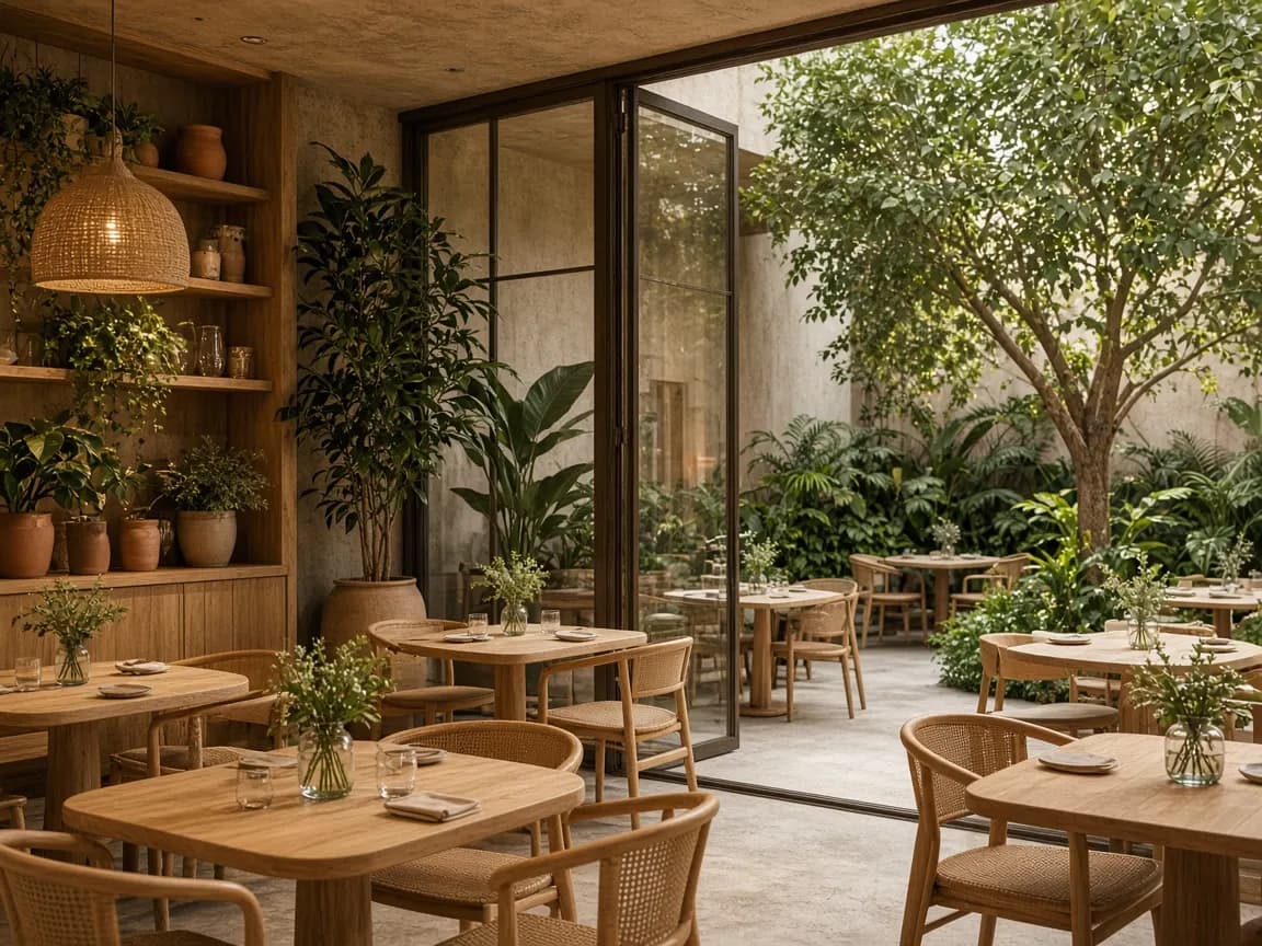 Restaurante-café junto al patio