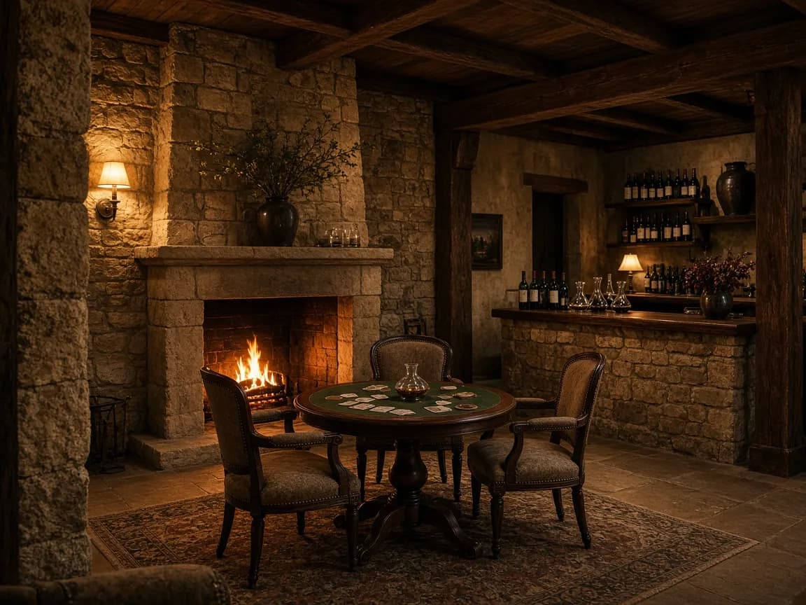 Salón privado íntimo con chimenea